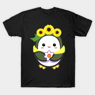 Cute Sunflower Penguin T-Shirt